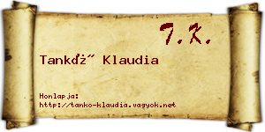 Tankó Klaudia névjegykártya