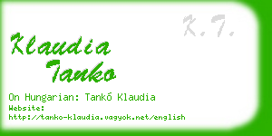 klaudia tanko business card