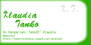 klaudia tanko business card
